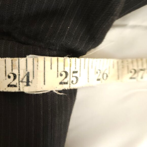 Hart Schaffner Marx Mens 46L Black Wool Pinstriped 3-Button Sports Coat Blazer - Picture 8 of 10